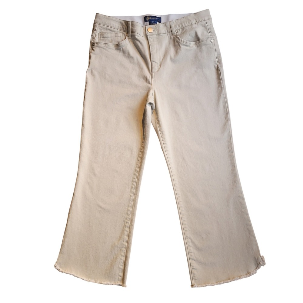Democracy Cream Cropped Flare Jeans